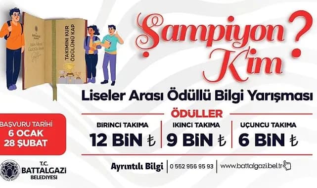 Battalgazi Belediyesi'nden Liseler Arası Bilgi Yarışması