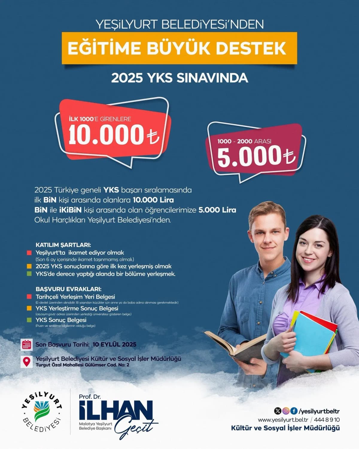 Yeşilyurtlu öğrencilerin YKS başarısına ödül