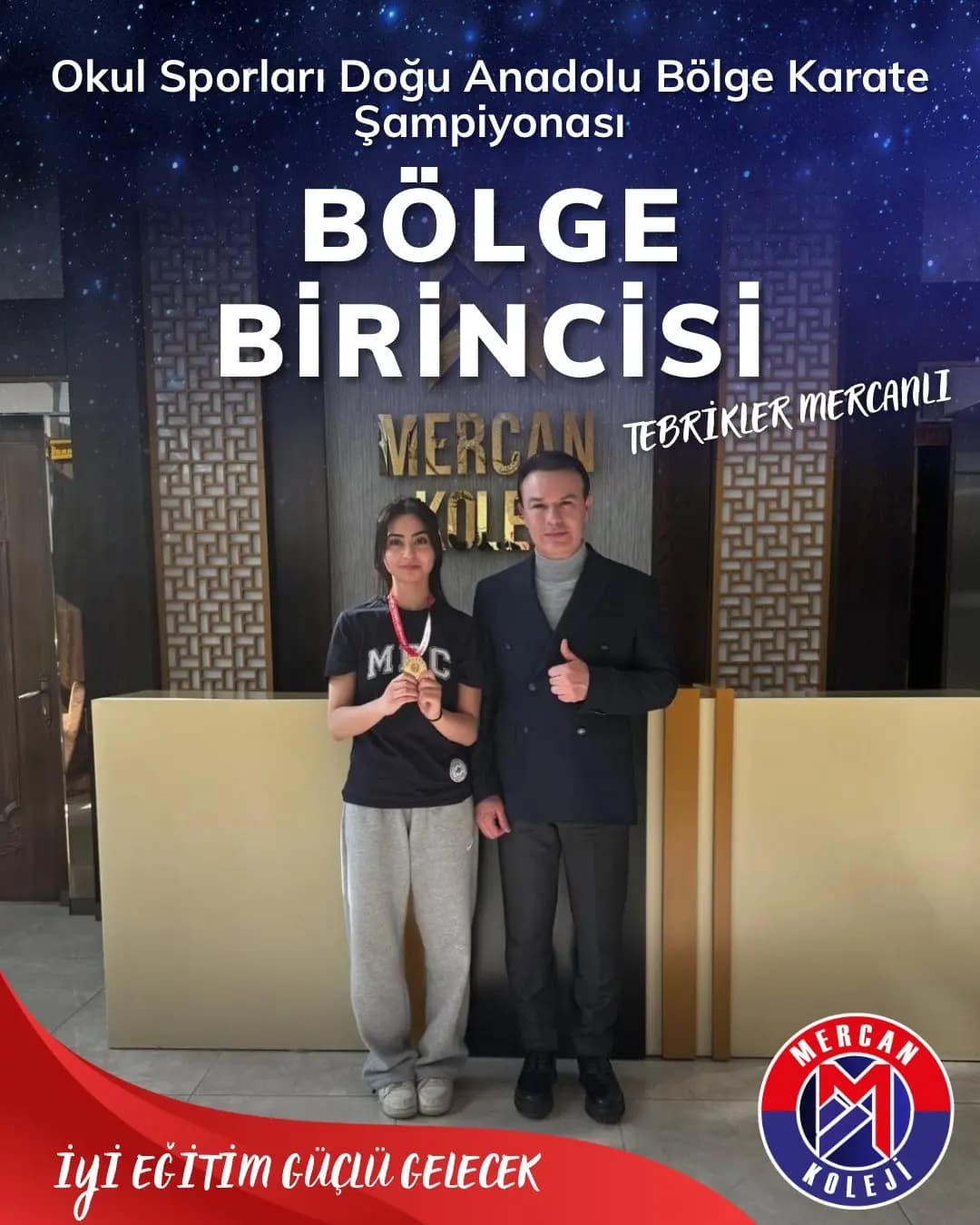 Mercan Koleji’nden Büyük Başarı: Doğu Anadolu Bölge Karate Şampiyonu Mercan’dan